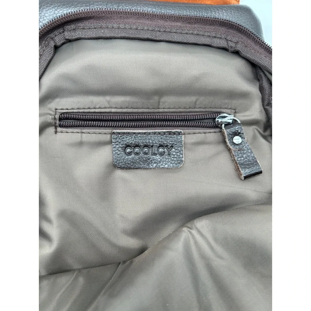 Coolcy Leather Backpack Purse Brown Leather Pebbled EUC
